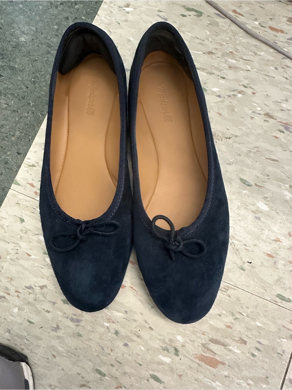 Madewell April Ballet Flat in Suede- Deep Indigo